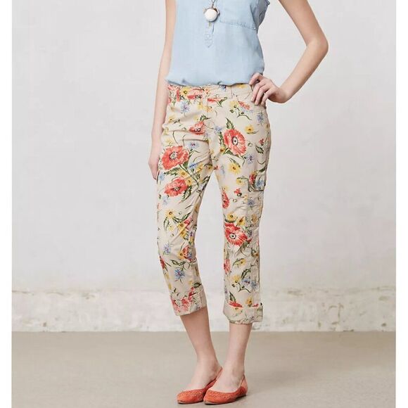 Anthropologie Pants - Anthropologie Hei Hei Sundrop Floral Cargo Pants Size 2